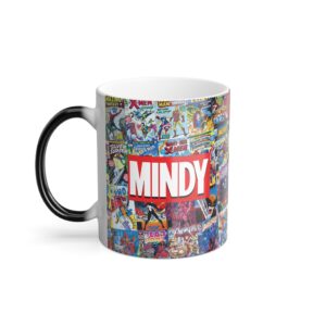 Color Changing Personalized Comic Book Mug, Custom Name Superhero Coffee Magic Mug, Customized Gift, Superhero Comic Characters Mug
